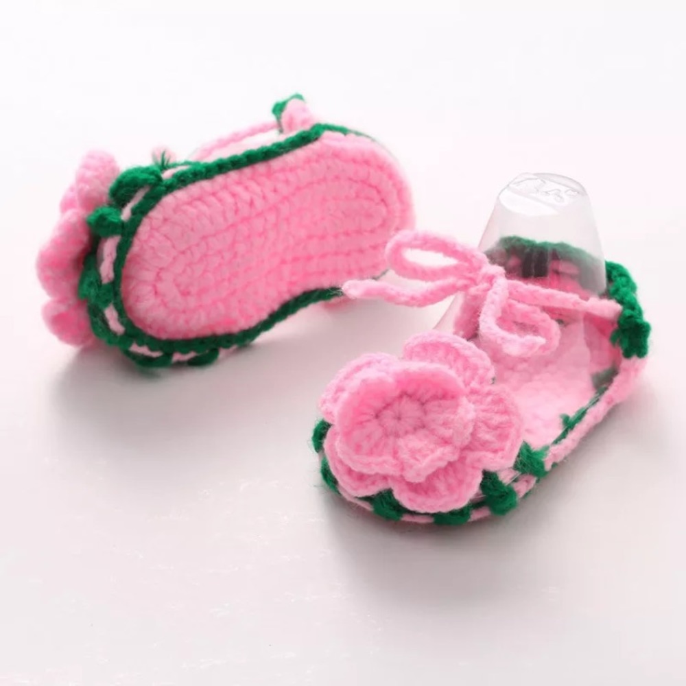 Photo Prop Girl Knitted Flower Bootie Sandals